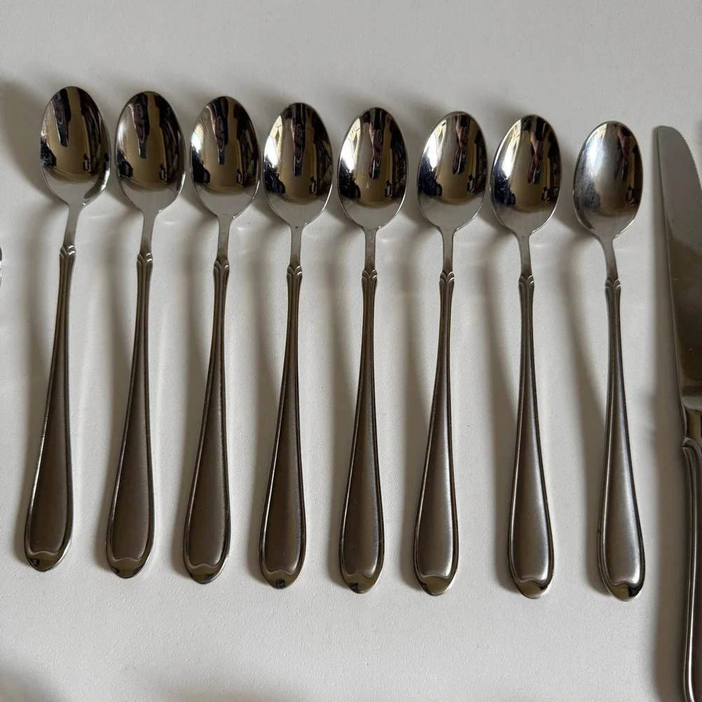 Wallace Summerset Frost Stainless Steel Flatware Classic Double Line Border